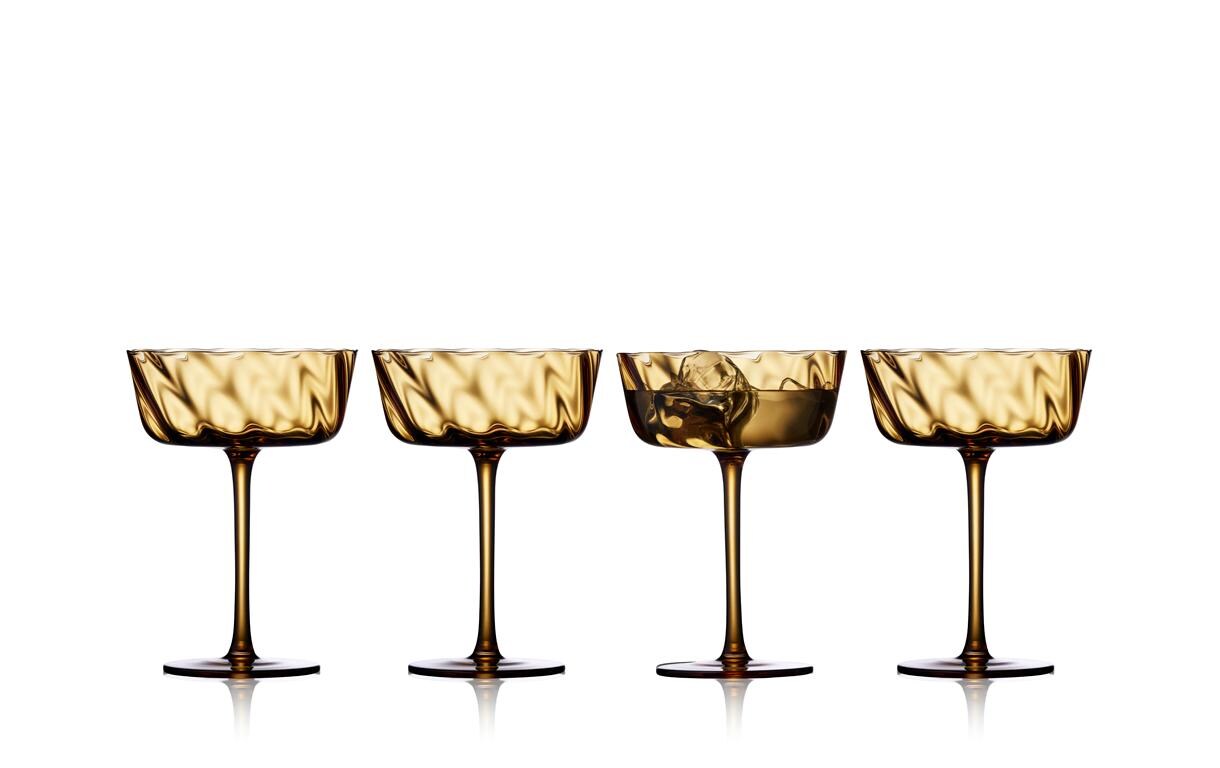 Lyngby Champagneglas Vienna 35 cl Amber 4 Stk. Farbe Brown, Glas