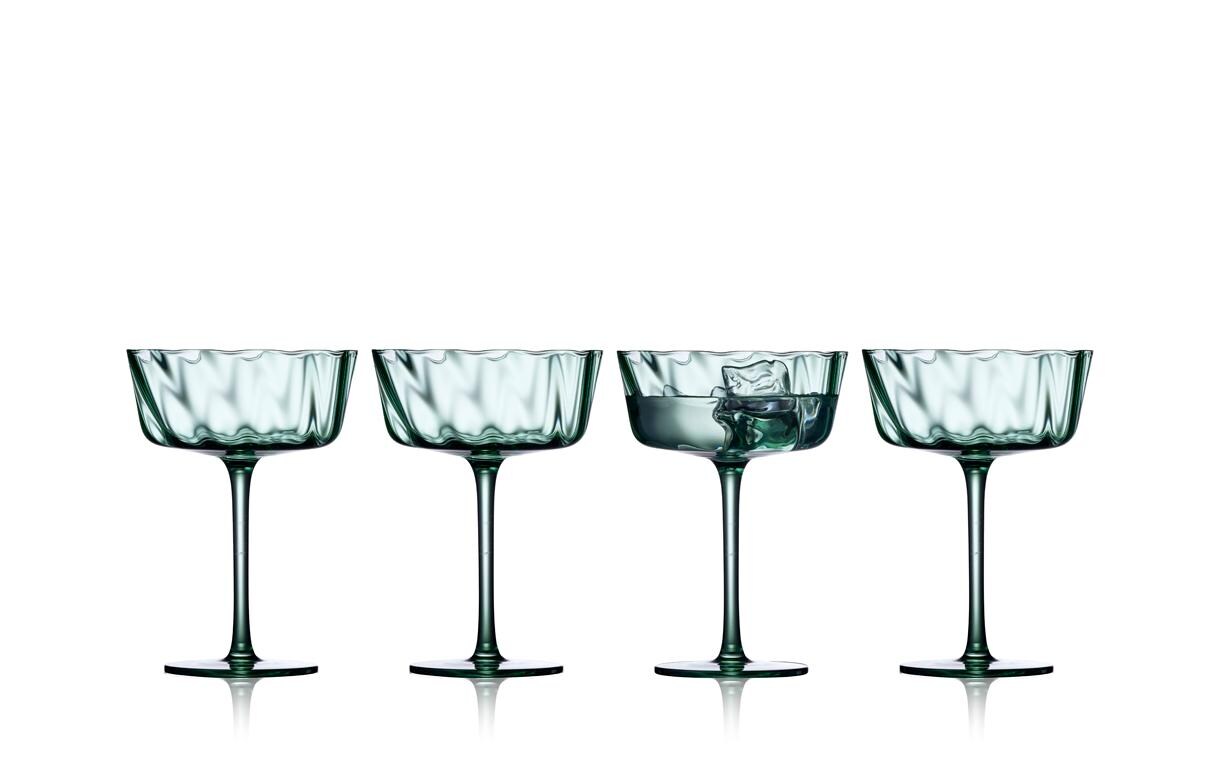 Lyngby Champagneglas Vienna 35 cl Green 4 Stk., Farbe grün, Glas