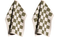 pad Waschlappen Chess, 2er Set, 30x30 cm Olive, 100% Baumwolle, waschbar 60 Grad