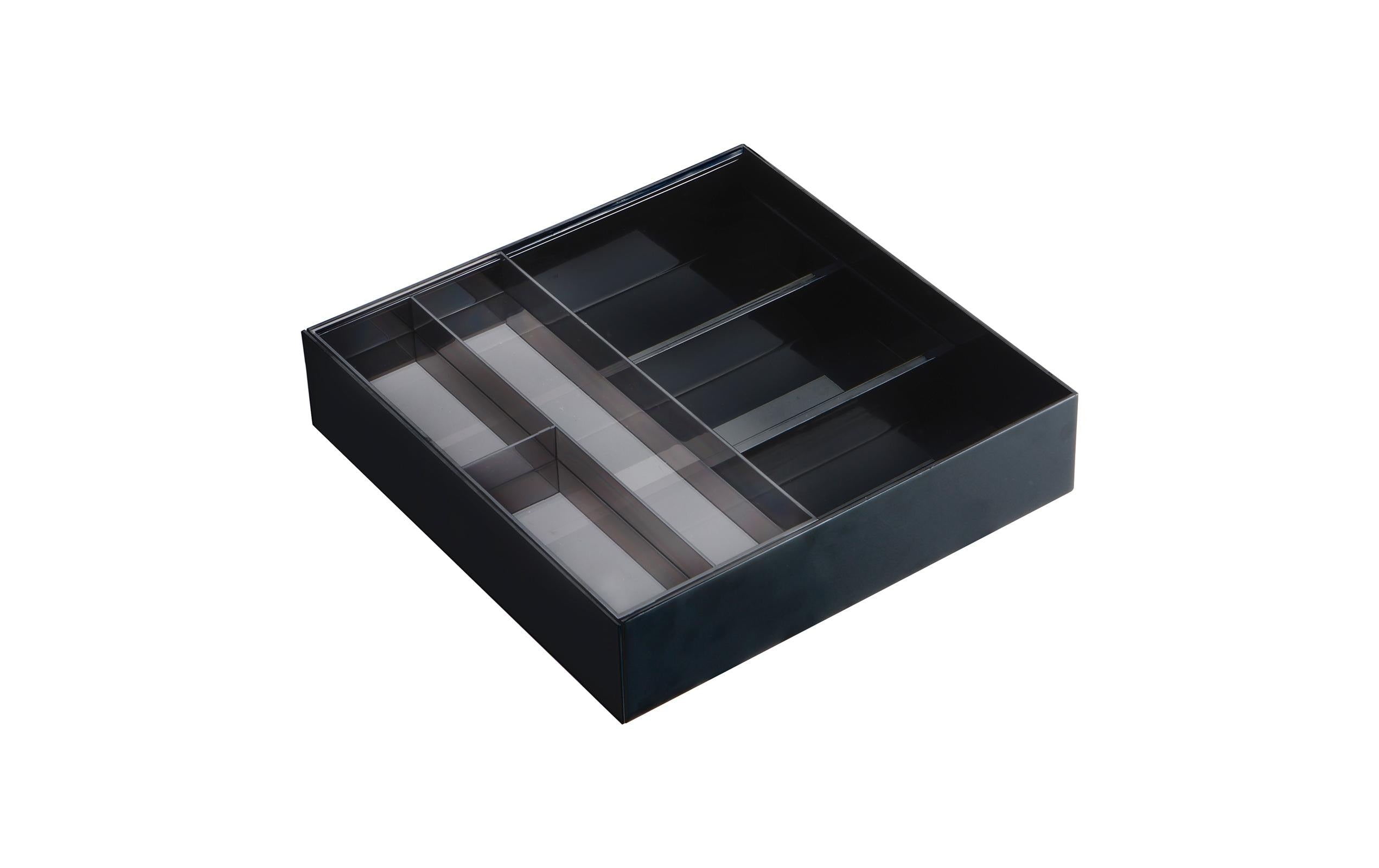 Yamazaki Besteckkasten TOWER ausziehbar ABS, Schwarz