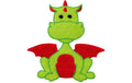 Monoquick Aufbügelbild Basic Drache, rot/grün 9.3 x 8.8 cm