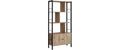 Vasagle Regal Eichenbraun Holz, Stahl, 30x74x154.5 cm (TxBxH)