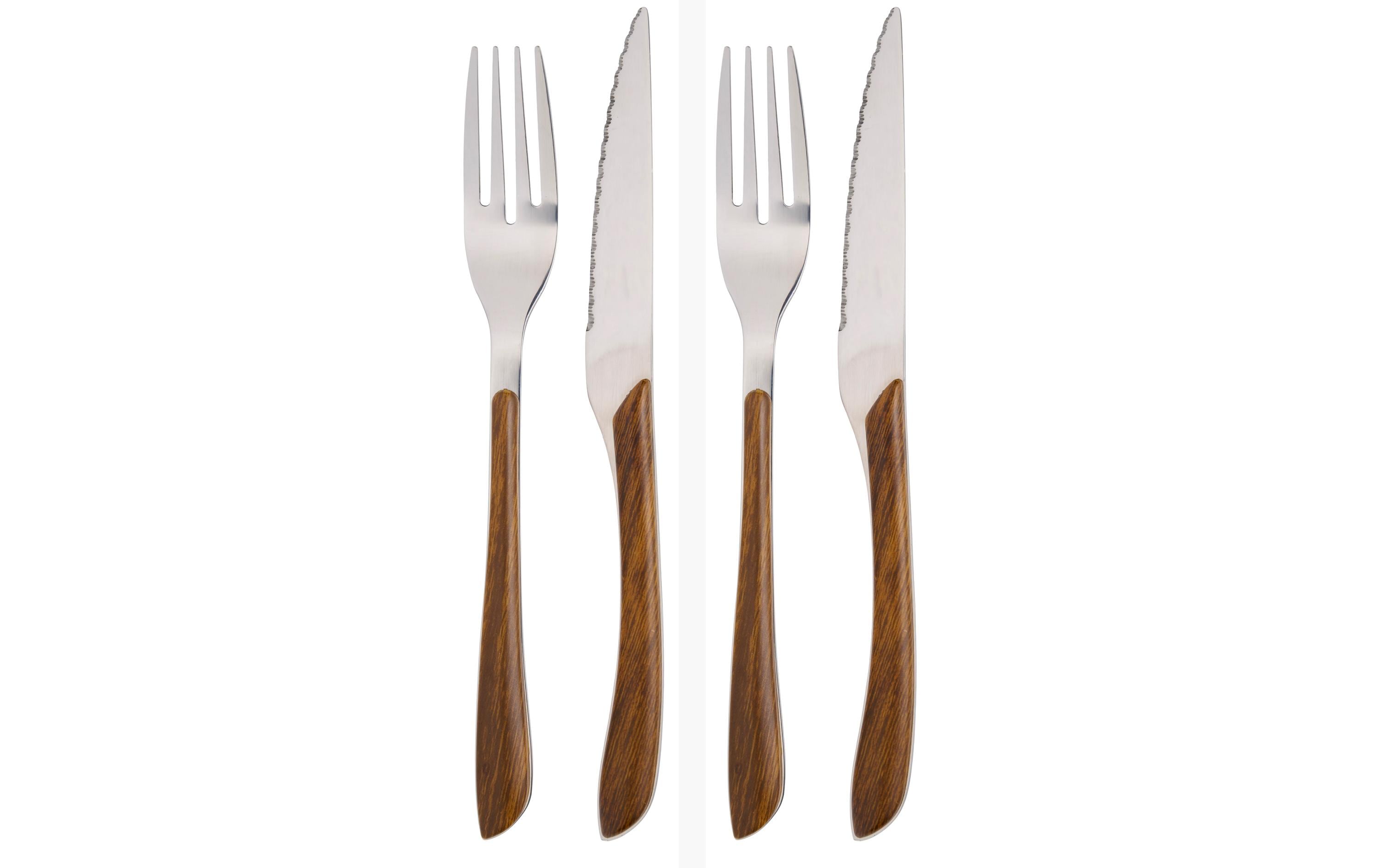 Schou Besteck Holz braun 2x Messer und 2x Gabel
