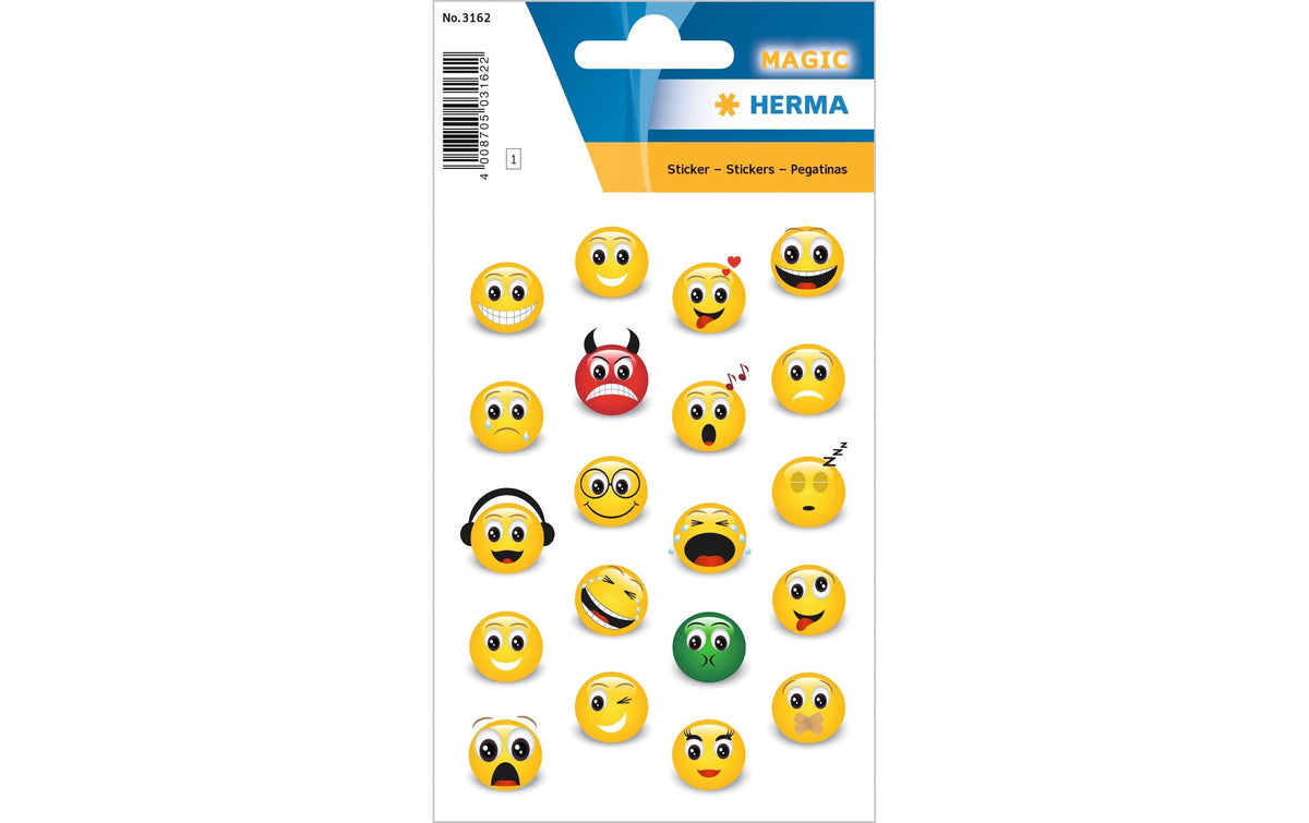 Herma Sticker Emojis, stone 1 Blatt, 20 Sticker, selbstklebend