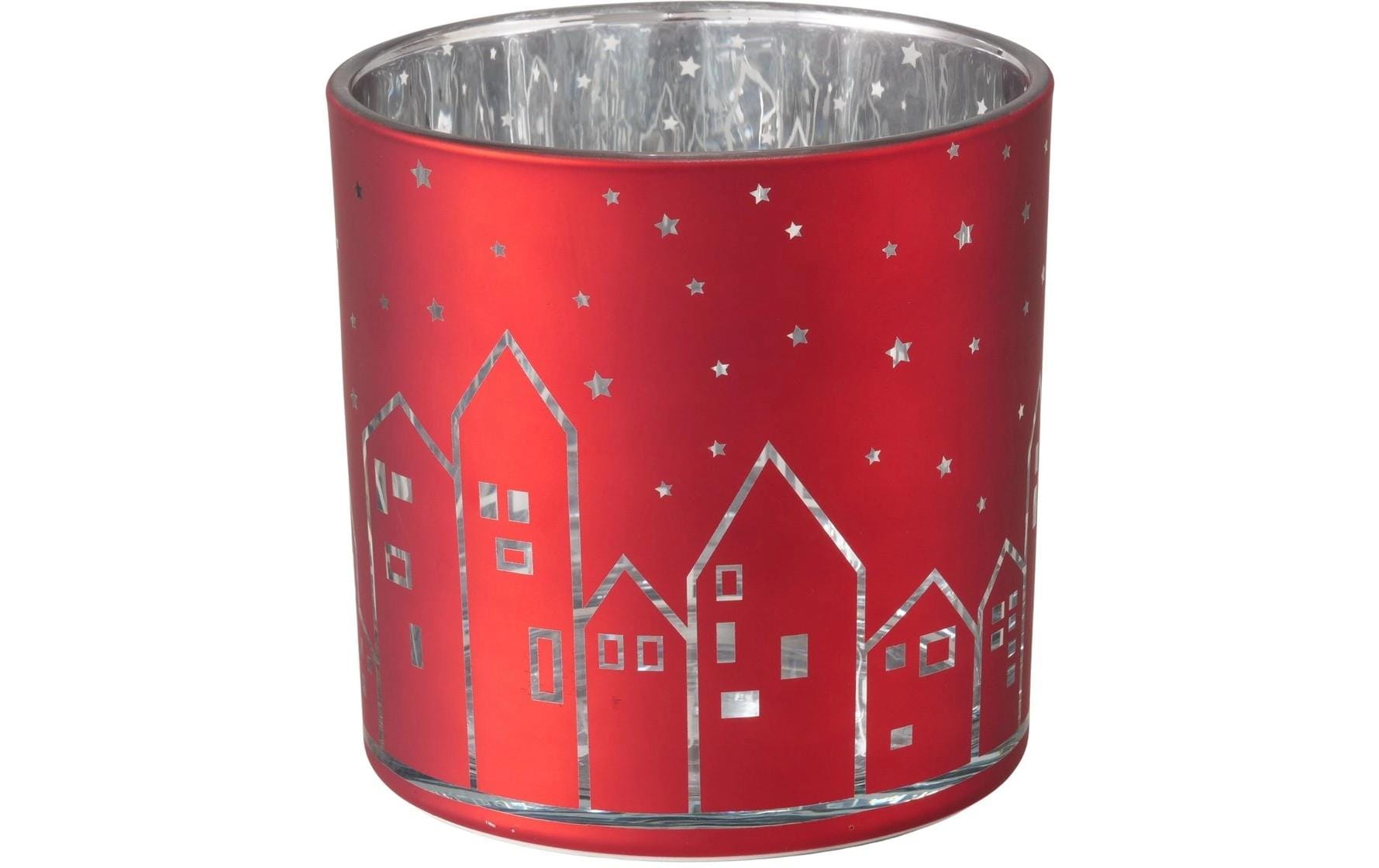 Boltze Windlicht Little Town Glas, 15x15cm