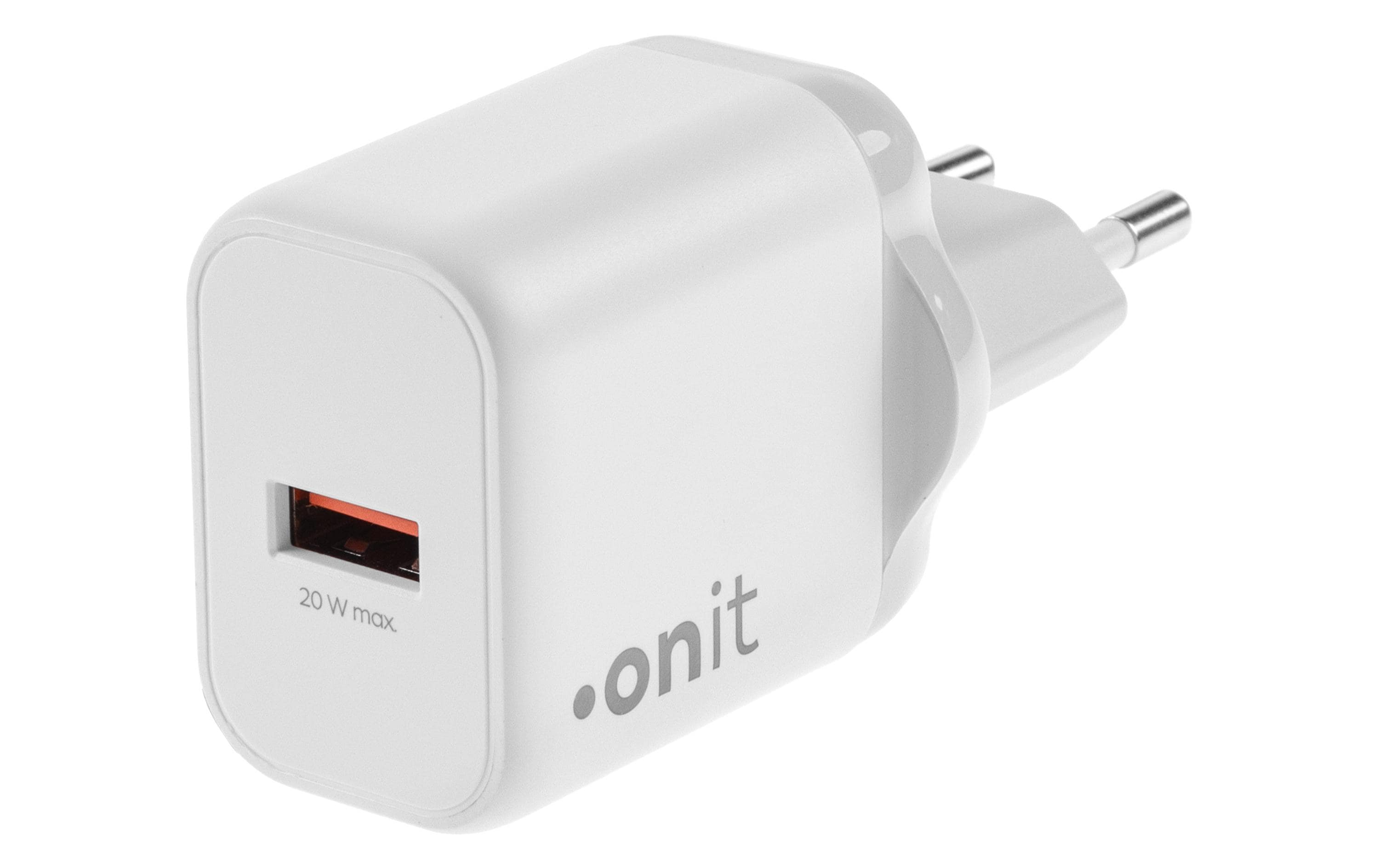 onit GaN-Wandladegerät USB A 20W weiss