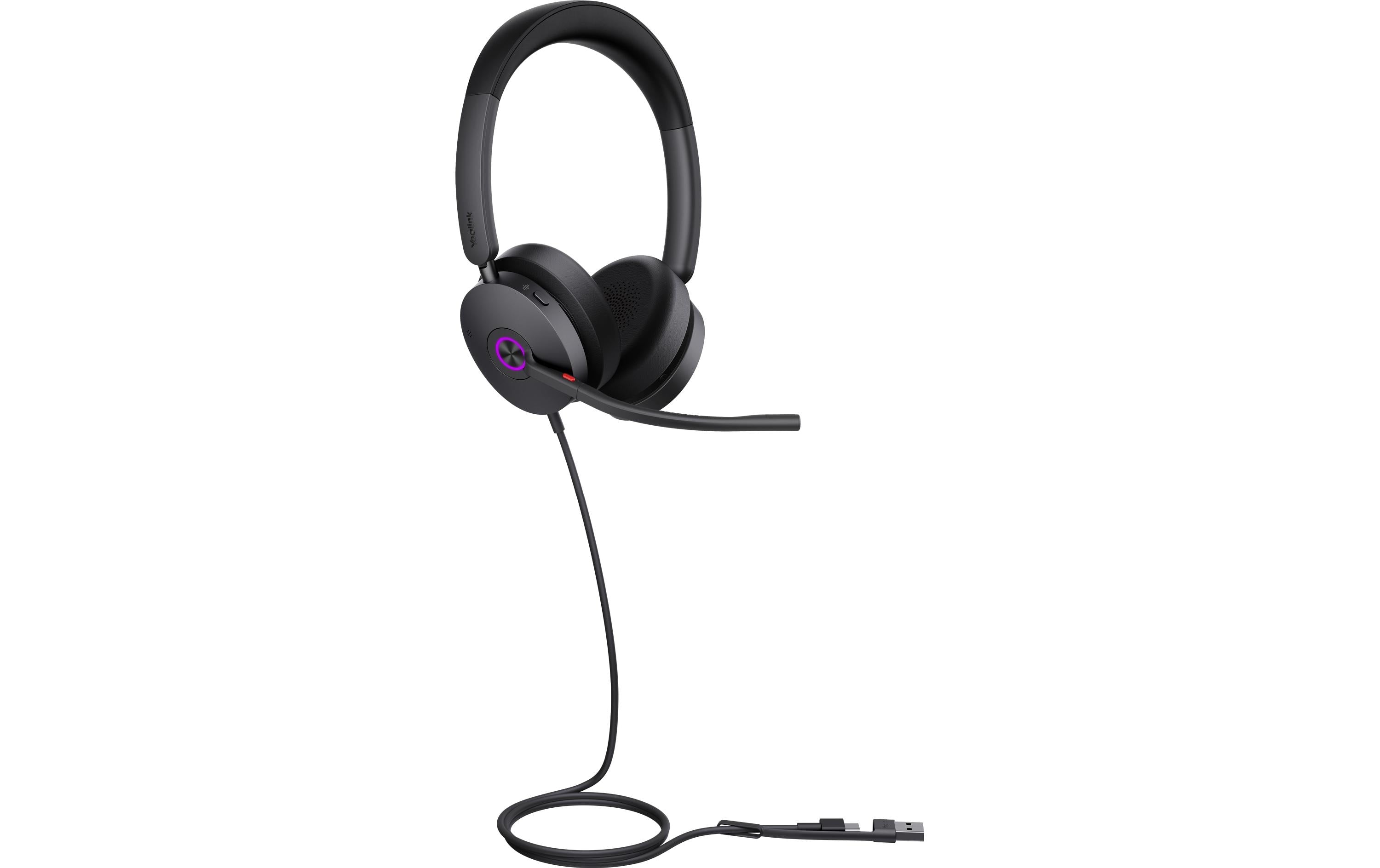 Yealink Headset UH48 UC USB-C/A USB-C Kabel-Headset mit USB-A Adapter
