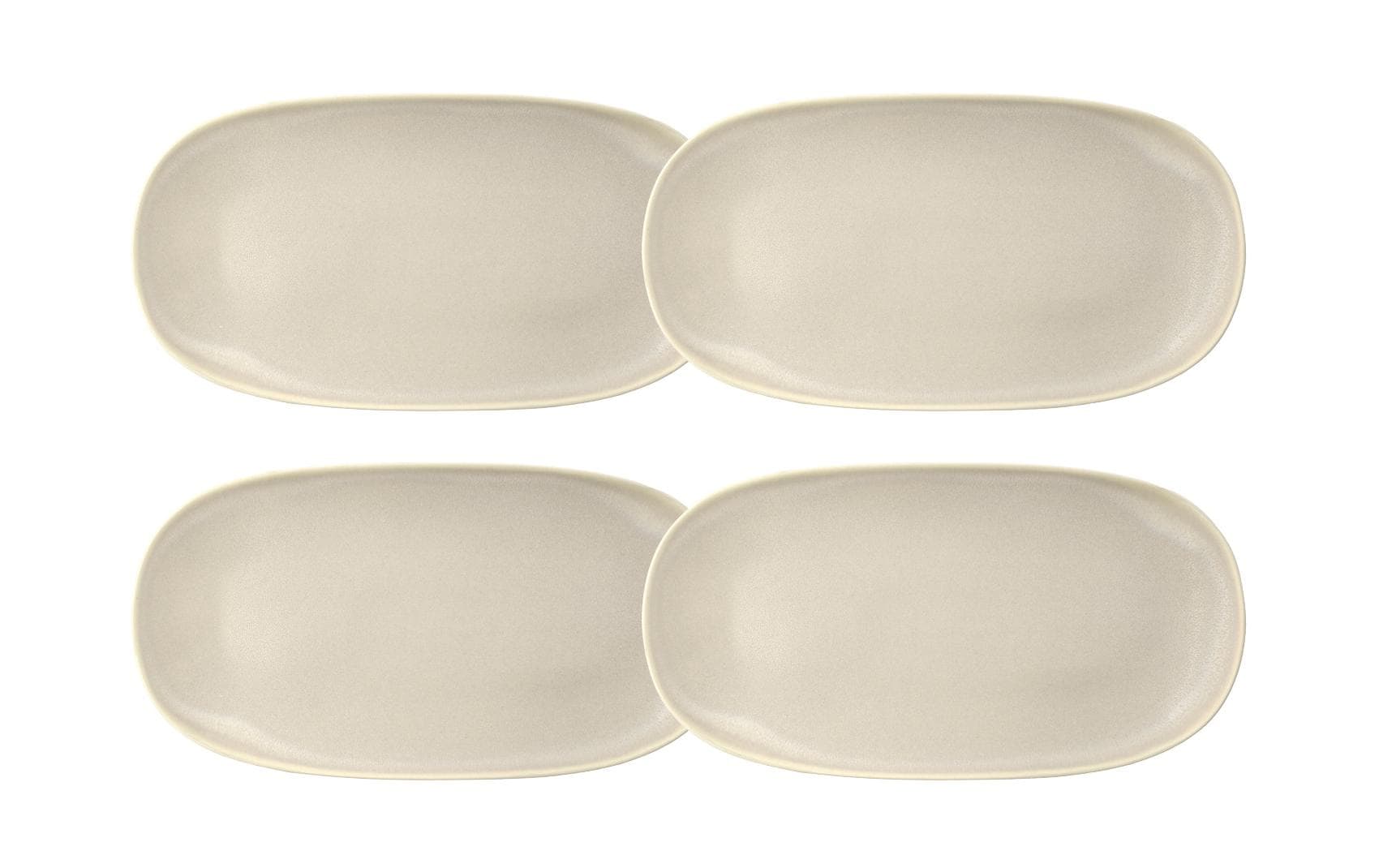 Villa Collection Servierplatte Shoku 4 Stk., 34 x18 cm Soft Beige Steinzeug