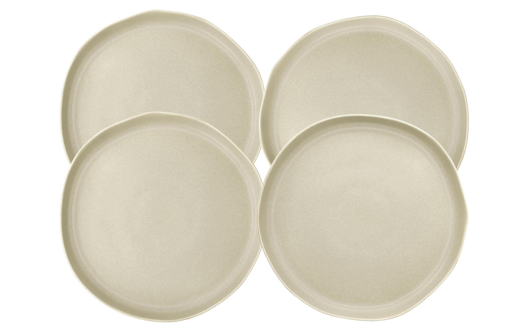 Villa Collection Servierplatte Shoku 4 Stk., D 28cm Soft Beige Steinzeug