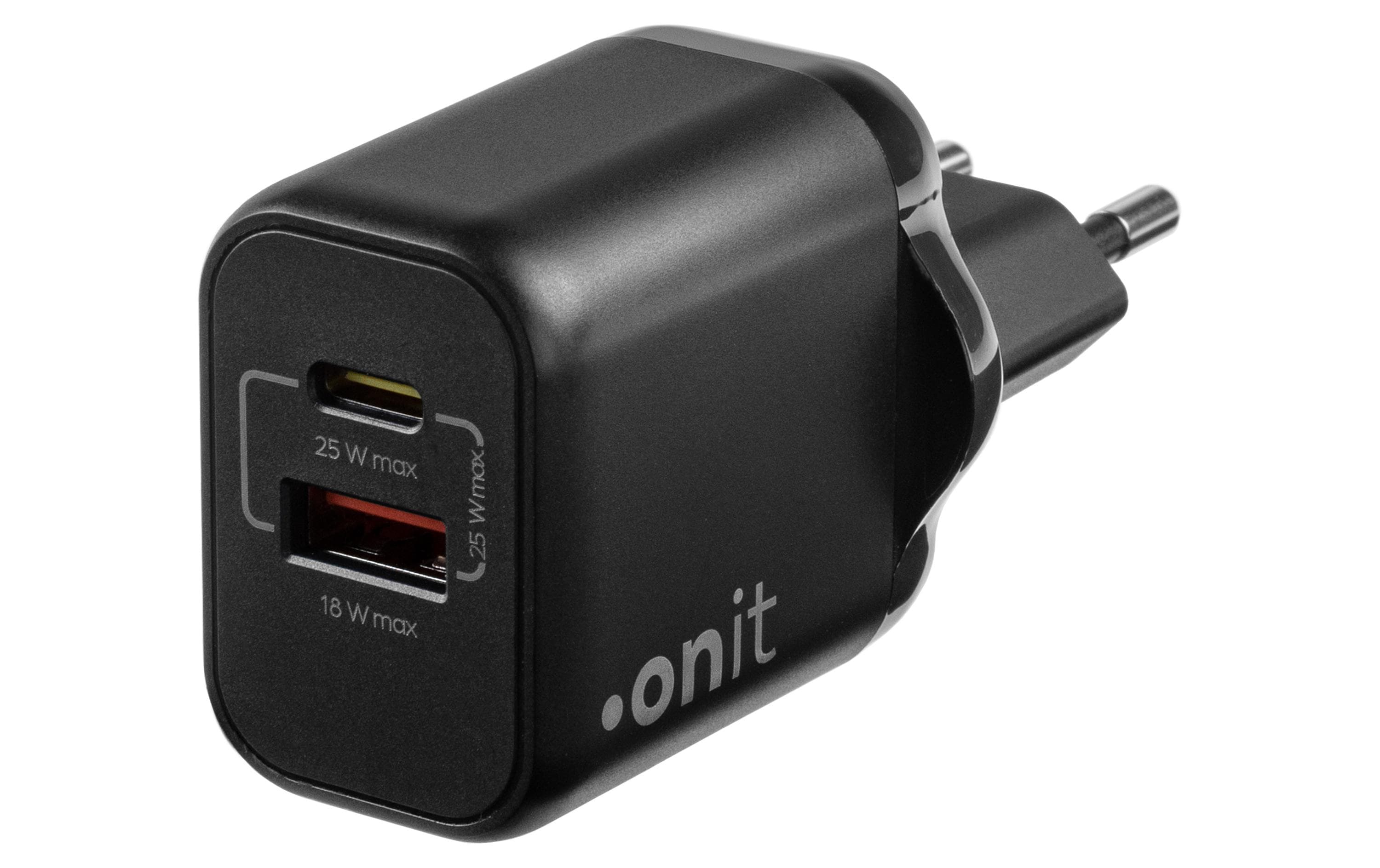 onit GaN-Wandladegerät USB CA 25W schwarz