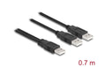 USB2 Y-Kabel Typ 2xA auf 1xA 1xTyp-A Stecker,2xTyp-A Stecker