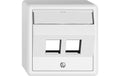 Feller EDIZIOliv AP-Montageset Keystone Für 2x RJ45 Modu weiss