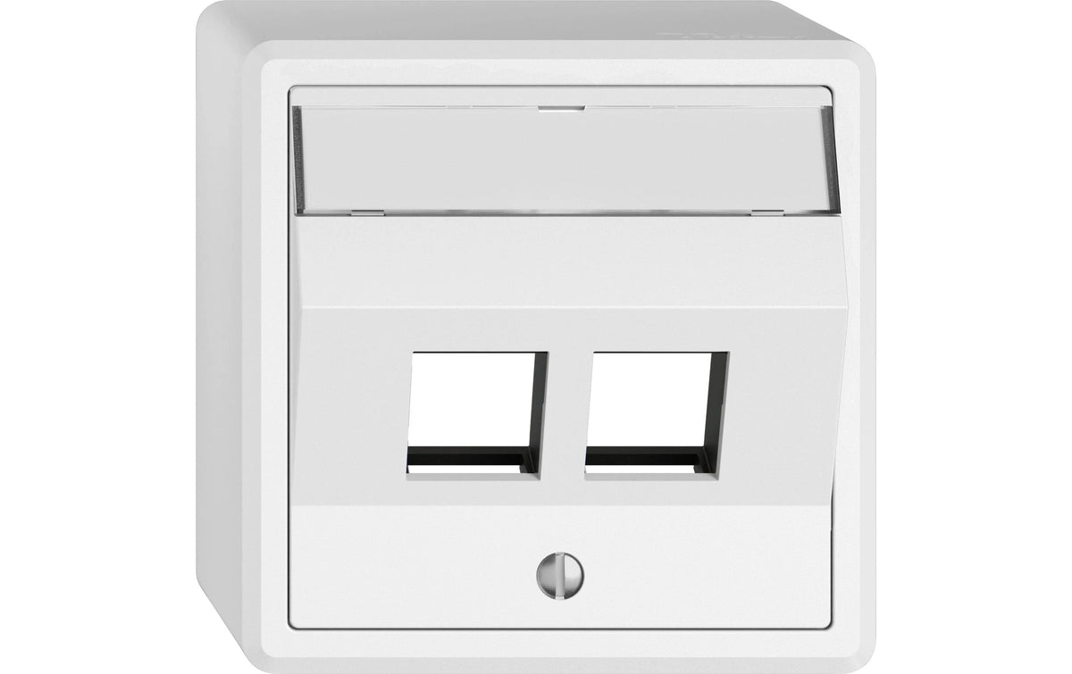 Feller EDIZIOliv AP-Montageset Keystone Für 2x RJ45 Modu weiss