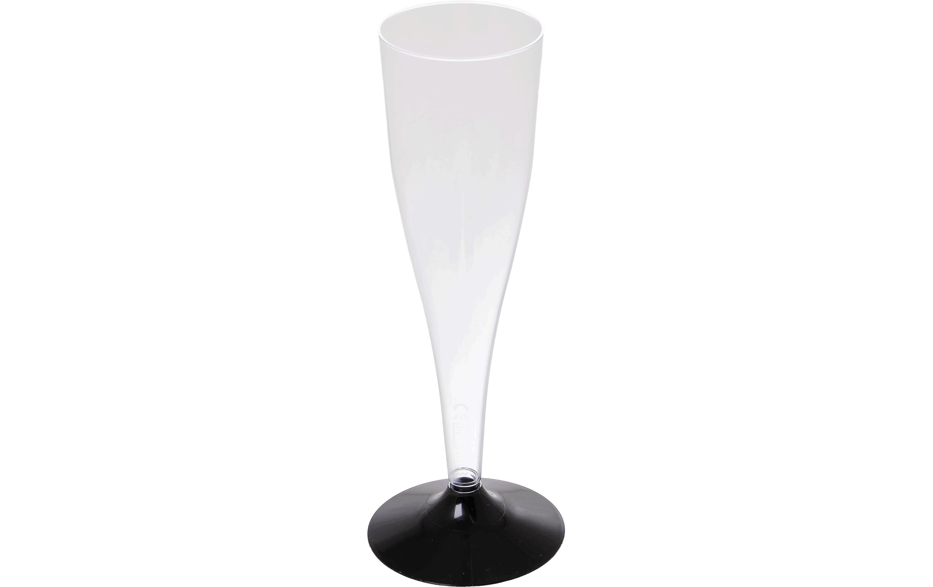Elco Champagner-Gläser 1 dl, 220 Stück Aus Polystyrol (PS), Transparent / Schwarz