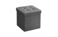 Songmics Sitztruhe mit Aufbewahrung, Grau 30x30x30 cm (BxHxT), Traglast 130 kg