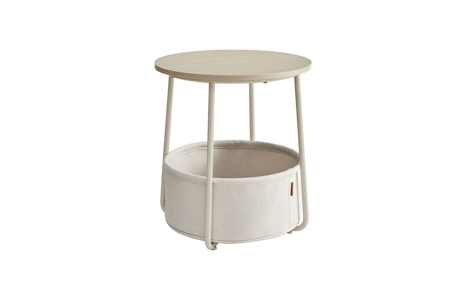 Vasagle Couchtisch mit Ablage & Korb 45x51 cm (DxH), Spanplatte, Stahl,Polyester