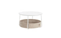 Vasagle Couchtisch mit Ablage&Korb, Weiss 75x45 cm (DxH), Spanplatte, Stahl