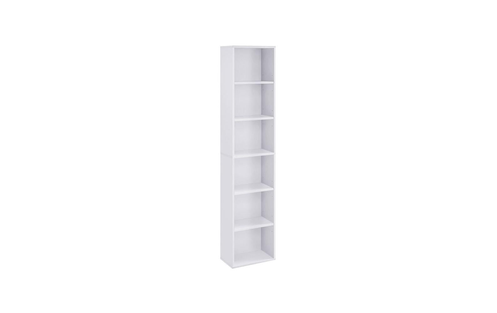 Vasagle Bücherregal, Weiss, 6 Fächer 40x24x178.5 cm, Traglast pro Fach 5 kg