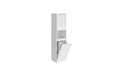 Vasagle Badezimmerschrank mit Wäschekorb 40x40x170 cm (TxBxH),MDF, Polyestergewebe