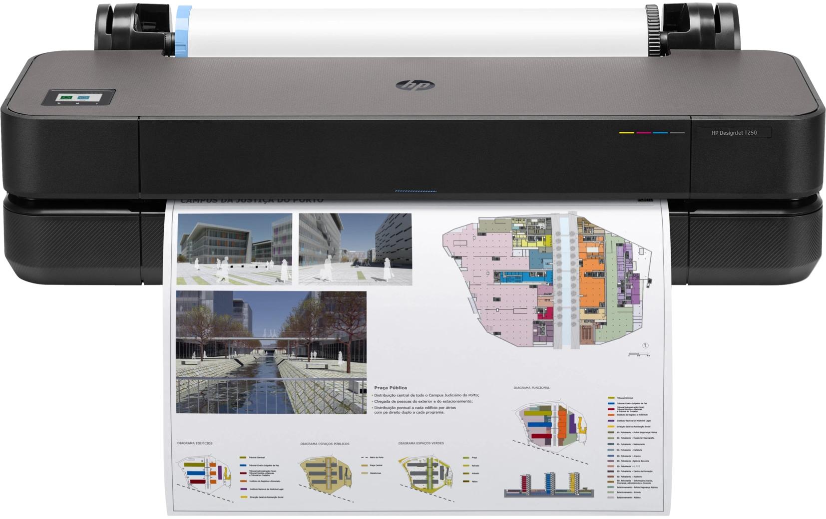 HP DesignJet T250 - 24", Rollen bis 610mm A1, USB 2.0, LAN, WLAN