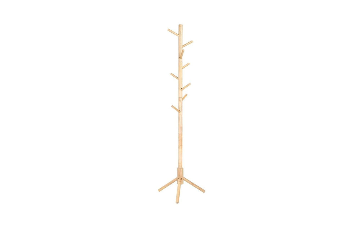 VASAGLE, Garderobenständer 8 Haken Nature 47x47x175 cm (LxBxH), Traglast 15 kg