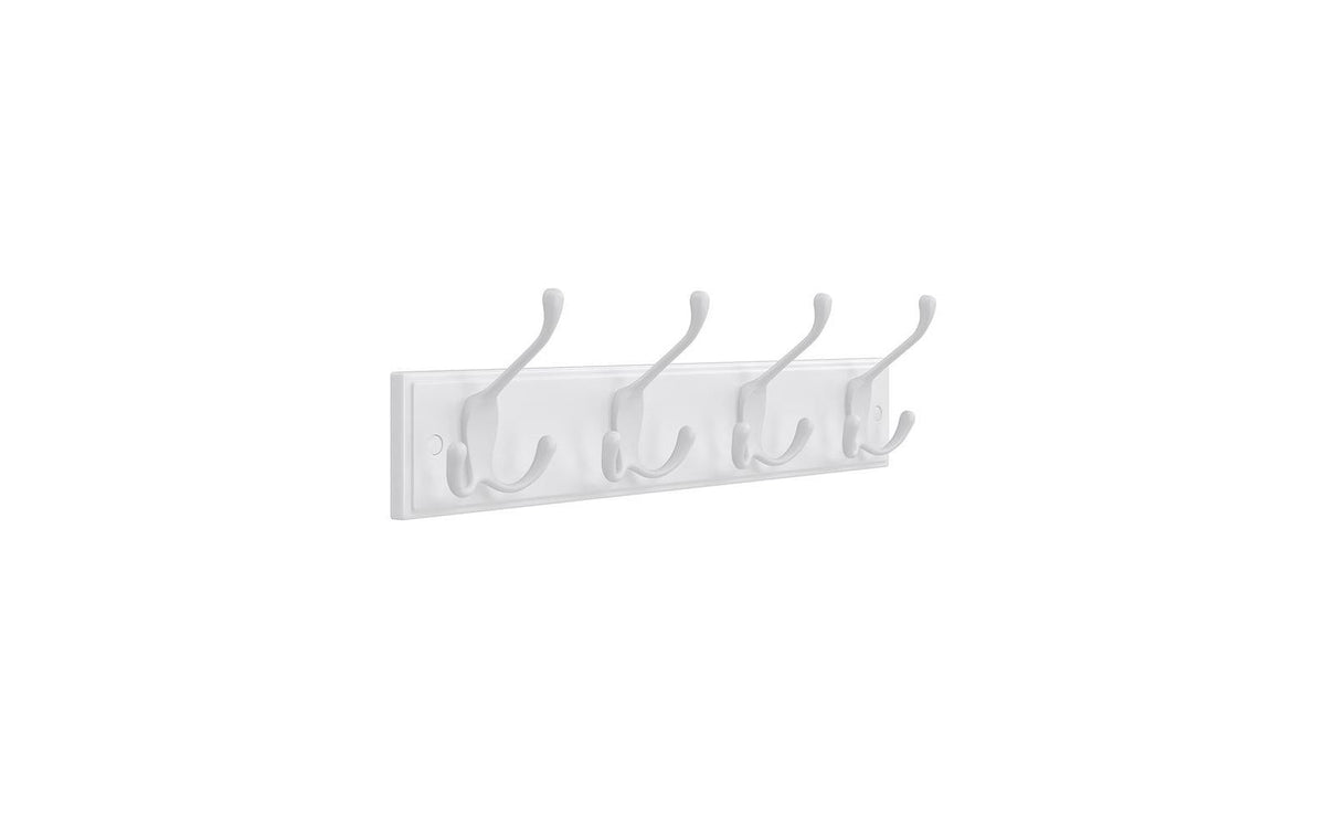 Songmics Garderobe mit 4 Haken, Weiss 40x11x7 cm, Spanplatte