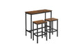 Vasagle Bartisch mit 2 Hocker Tisch 100x40x90 cm, Stühle 40x30x65 cm