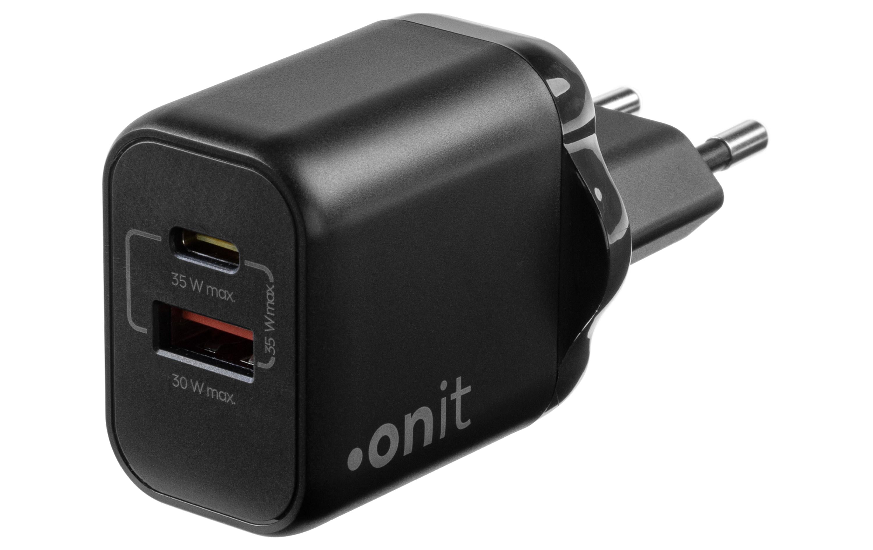 onit GaN-Wandladegerät USB CA 35W schwarz