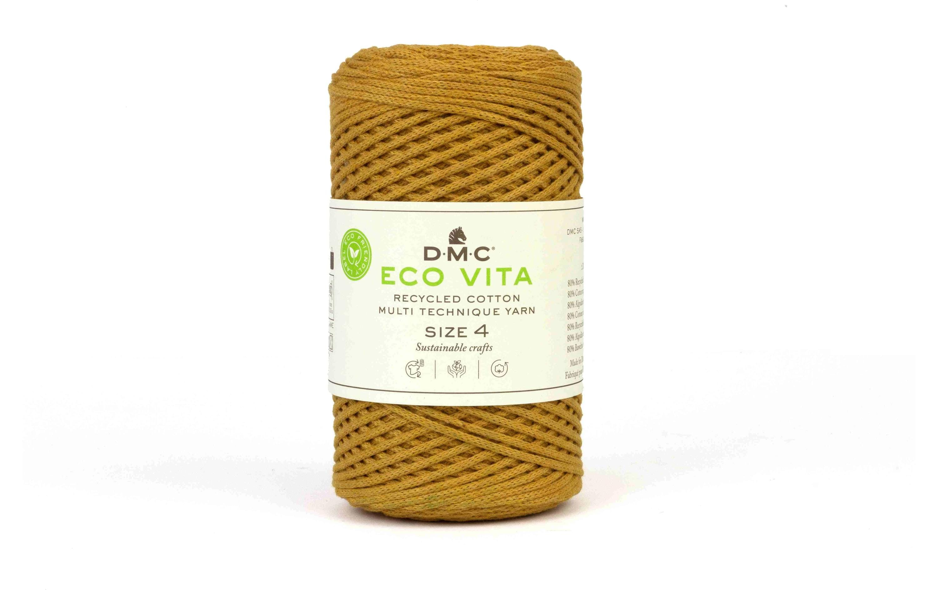 DMC Eco Vita 4, moutarde 250 g, 200 m, 80 % CO, 20 % PES