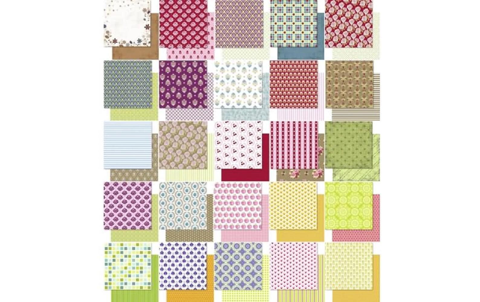 URSUS Designpapier 30.5x30.5 cm Retro, 190 gm2, 50 Blatt