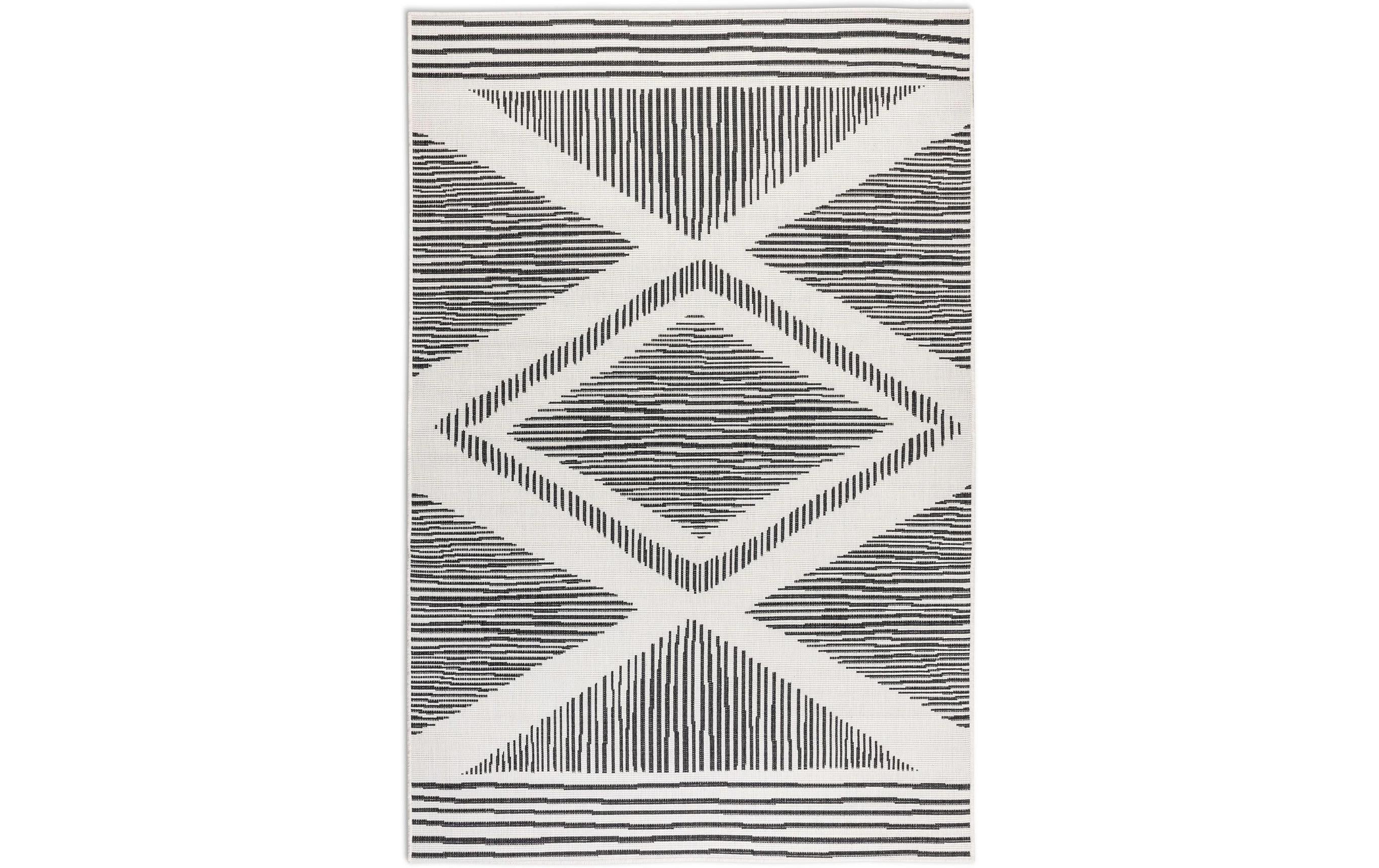 Elle Decoration In & Outd. Teppich Rhombus 100% Polypropylen, 80x150 cm, Black