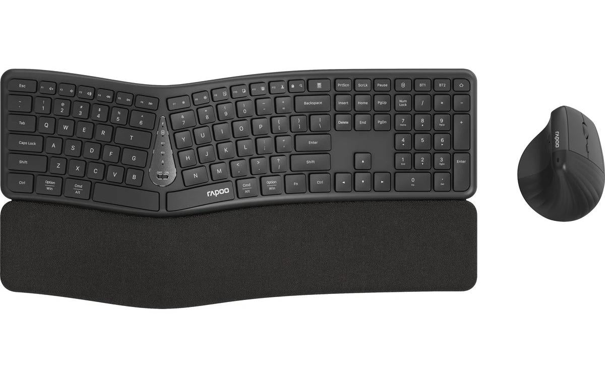 Rapoo 8810M Ergonomic Deskset 2,4 GHz,  Bluetooth 5.0