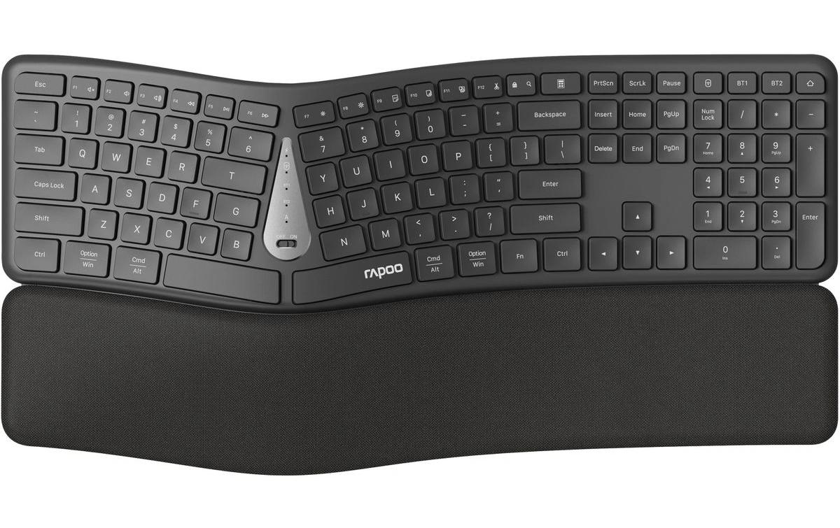 Rapoo E8810M Ergonomic Keyboard 2,4 GHz,  Bluetooth 5.0