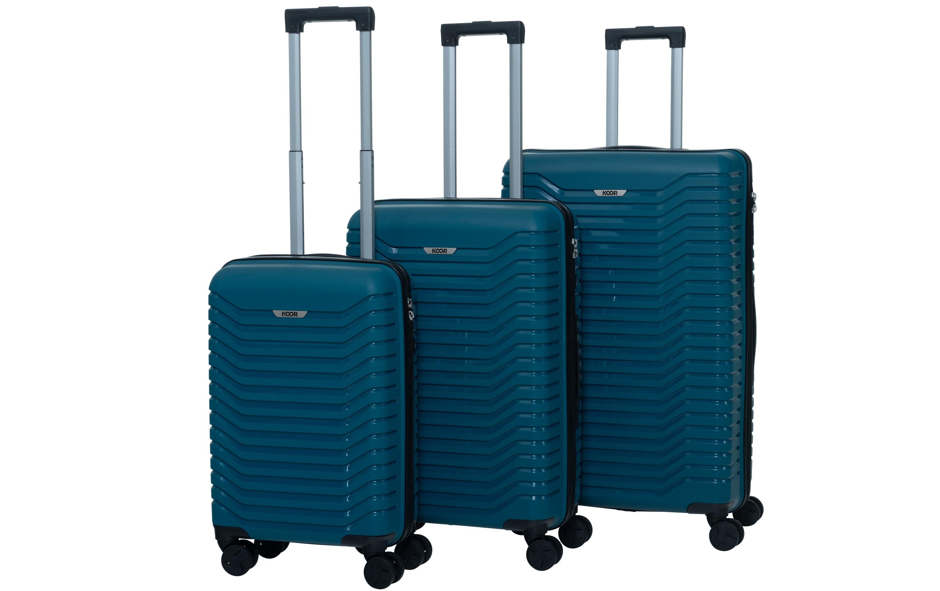 KOOR Koffer 3er Set petrol 3-er Set, PP, TSA Lock, petrol