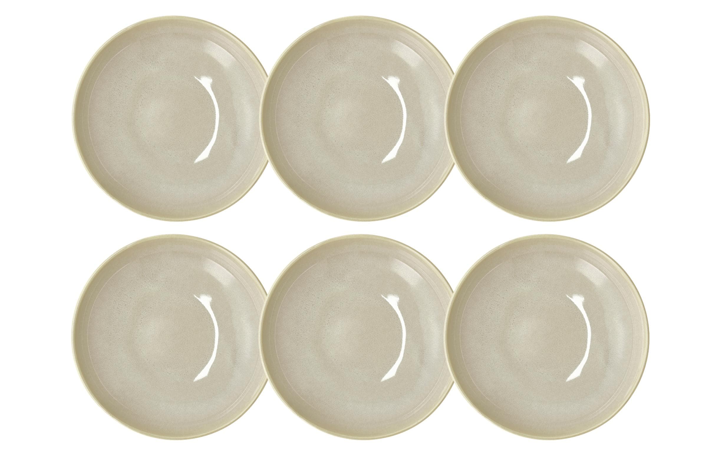 Villa Collection Pastateller Shoku 21 cm 6 Stk Soft Beige Steinzeug
