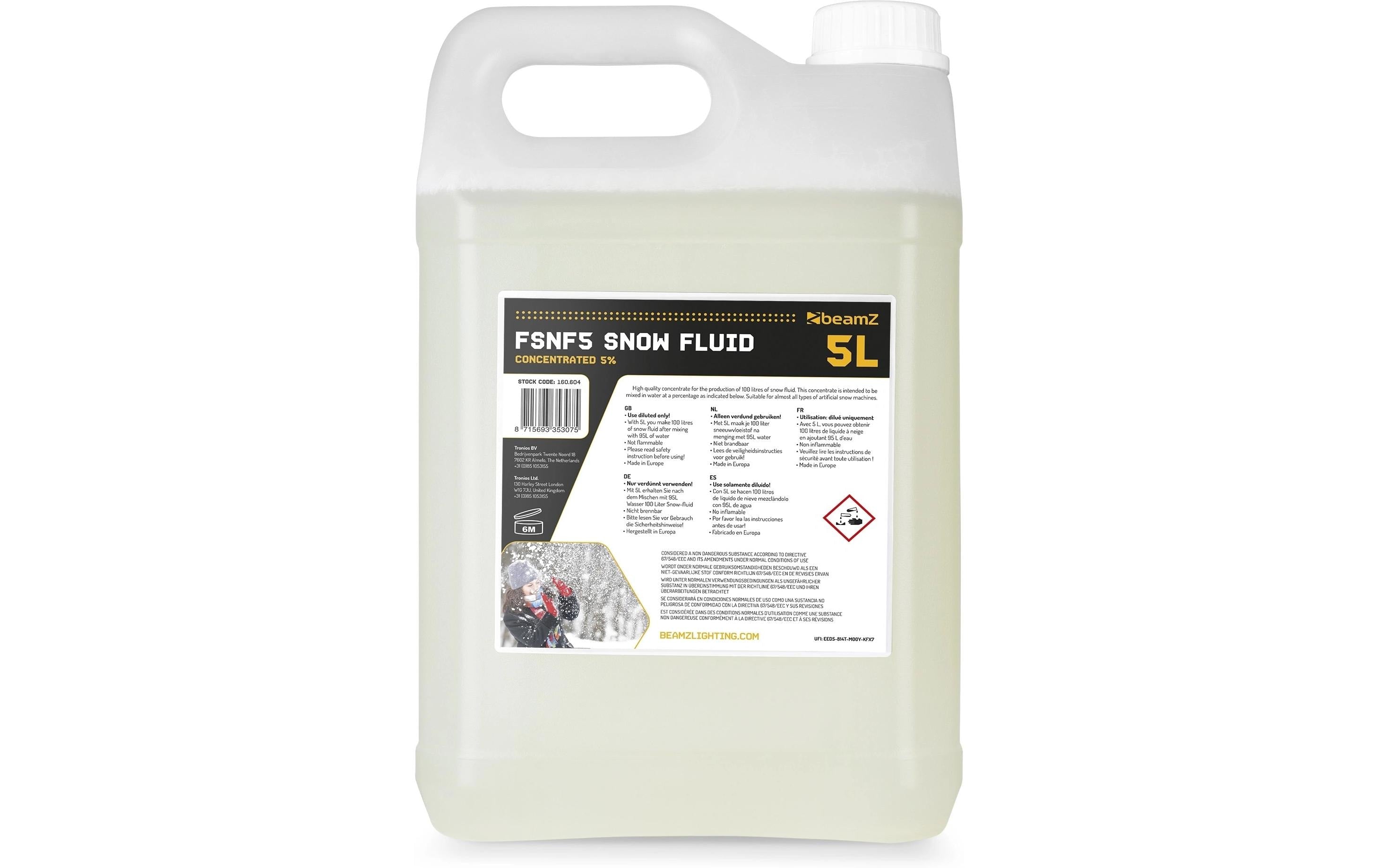 BeamZ FLNF5 Schneefluid, Konzentrat 3%, 5L