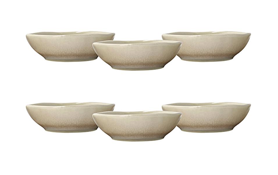 Villa Collection Schale Shoku 9 cm 6 Stk Soft Beige Steinzeug