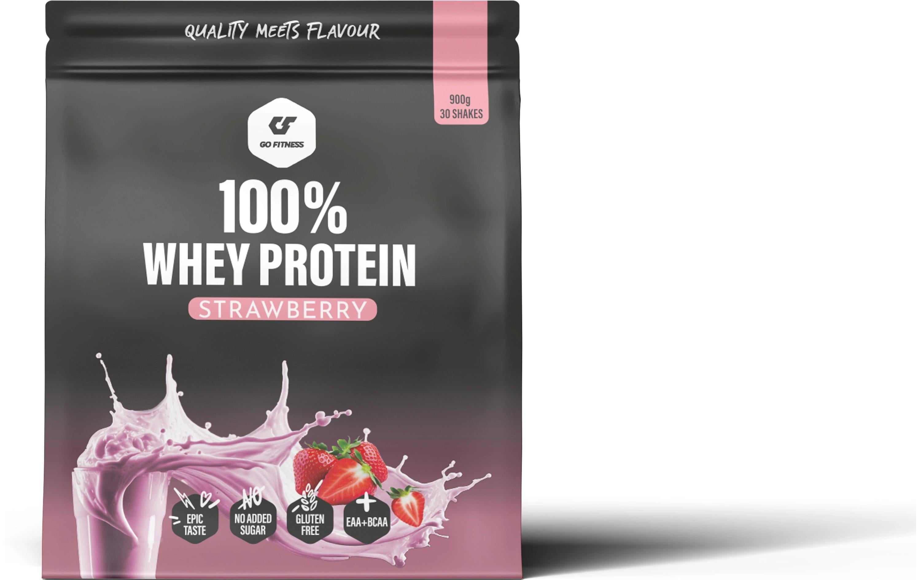 GoFitness Nutrition - 100% Whey Protein Strawberry, 900g