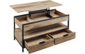 Vasagle Couchtisch Kamelbraun 100x50x48 cm, Spanplatte, Eisen
