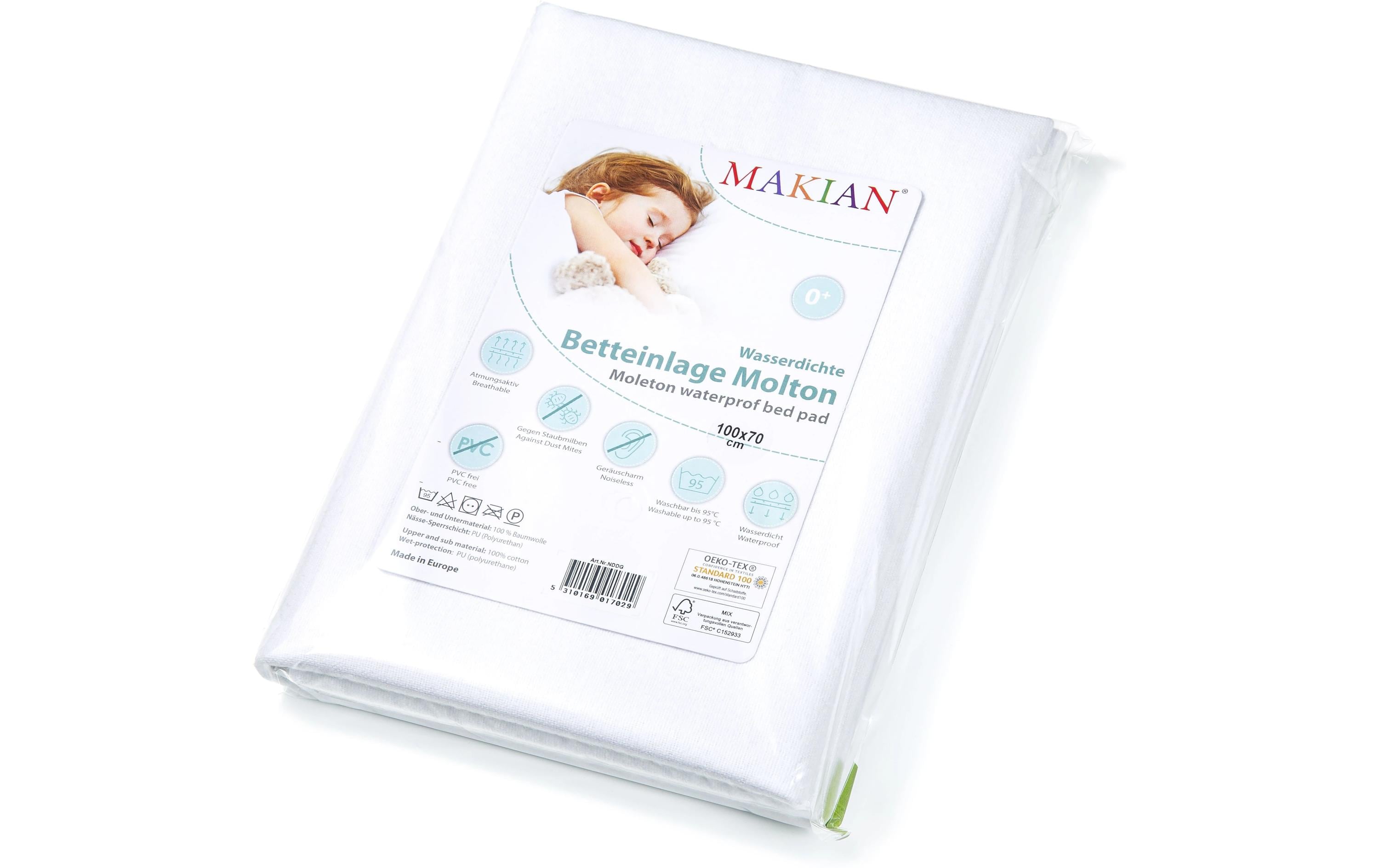 Makian Wasserd. Matratzenauflage 70x100cm 1-er pack Weiss