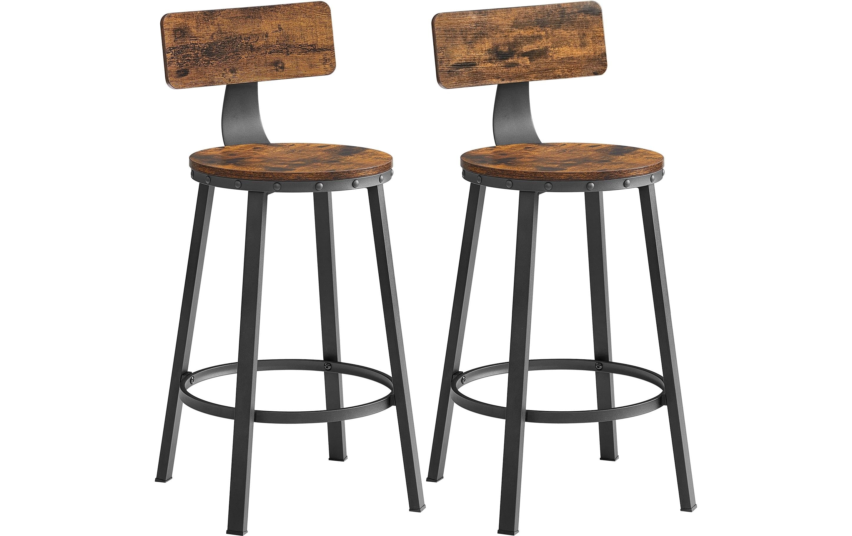 Vasagle Barhocker, 2er Set, Sitzhöhe 63cm 49.5x63 cm (DxH), Traglast 100 kg