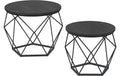 Vasagle Couchtisch 2er Set, Schwarz 50x40.6 cm (DxH), Spanplatte, Stahl