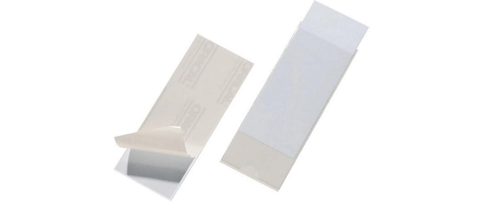 Durable Pocketfix 150x58mm Ordnerschilder selbstklebend, transparent, 10 Stück