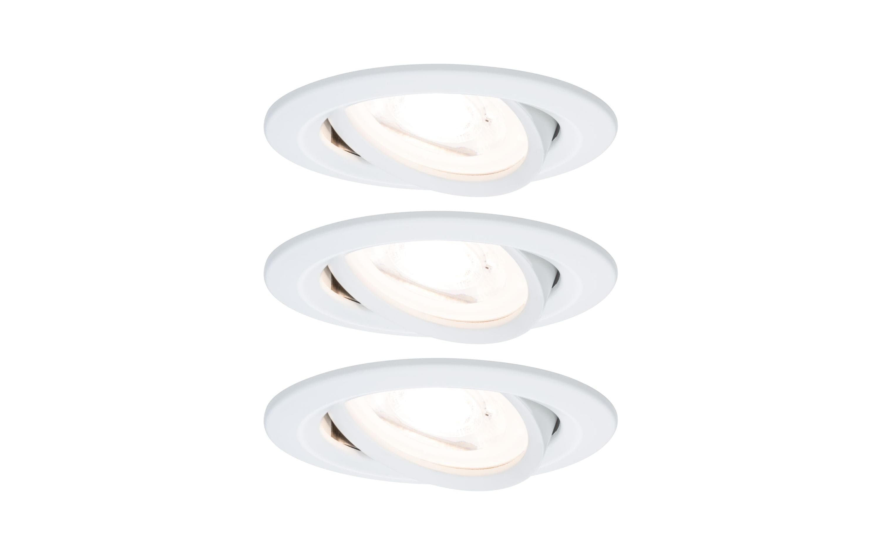 Paulmann LED Einbauleuchte 3-Step-Dim Nova Basisset schwenkbar rund 84mm 50° GU10 3x6