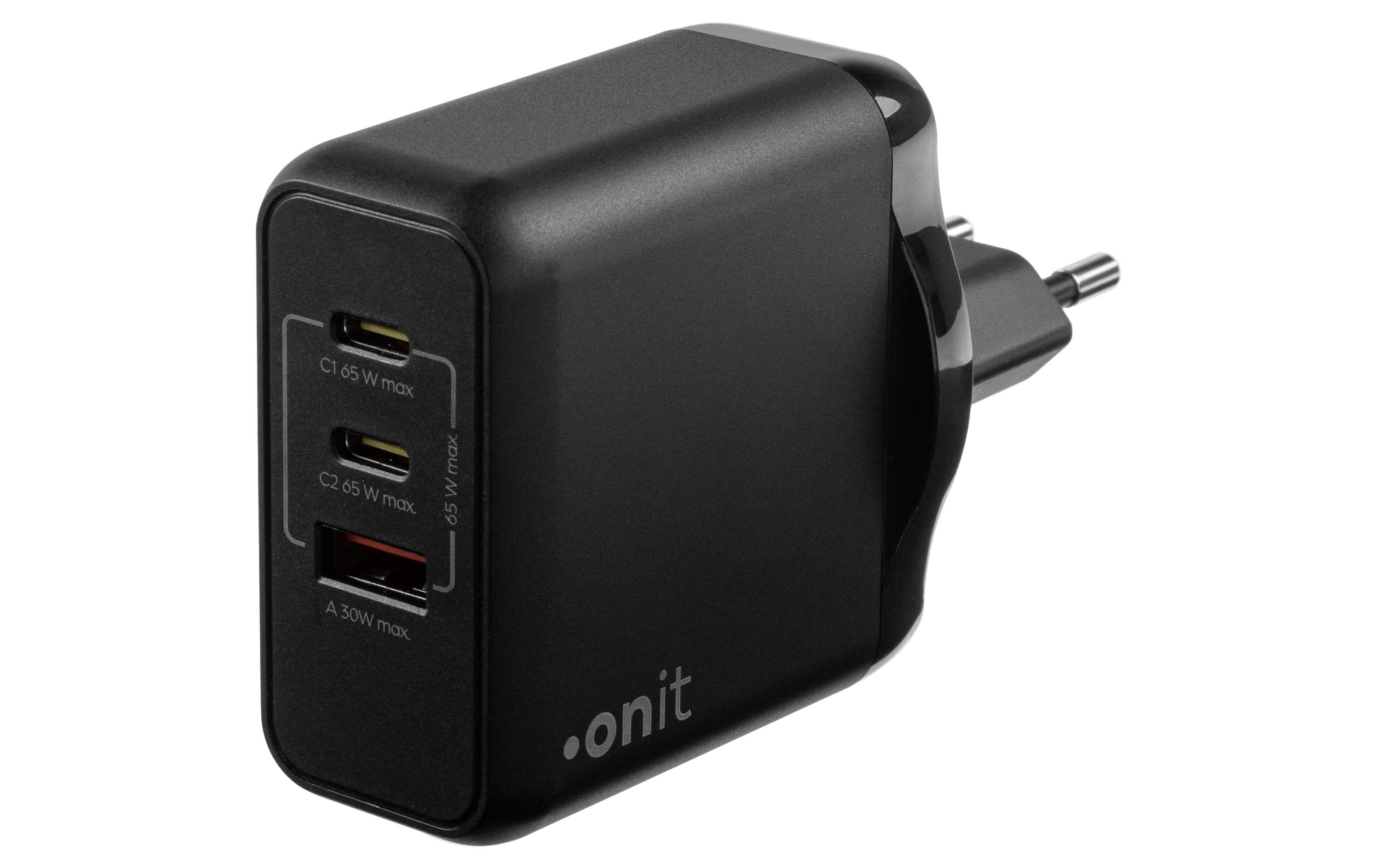 onit GaN-Wandladegerät USB CCA 65W schwarz