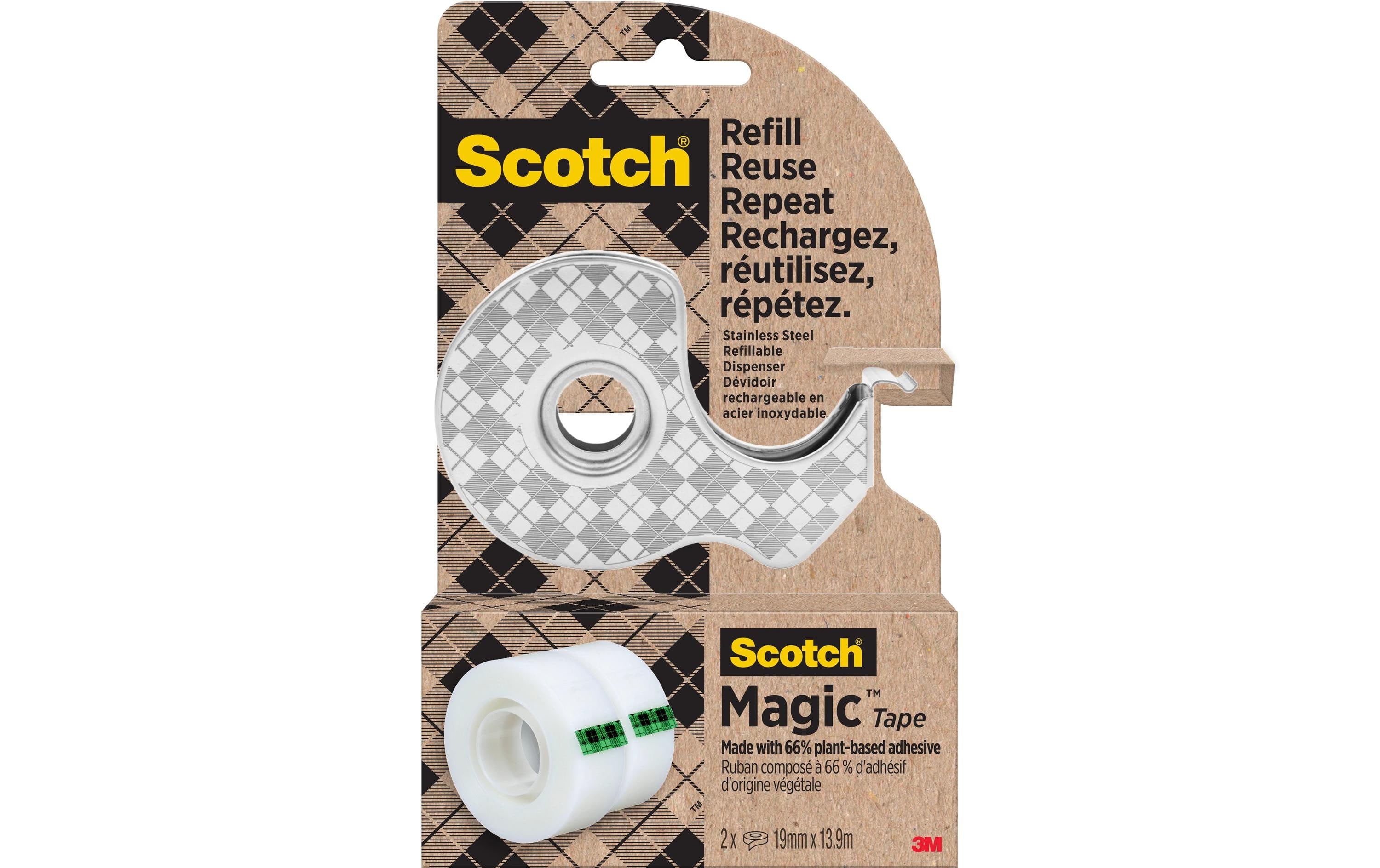 Scotch Klebebandabroller silber 1 Abroller, 2 Rollen 19 mm x 13.9 m