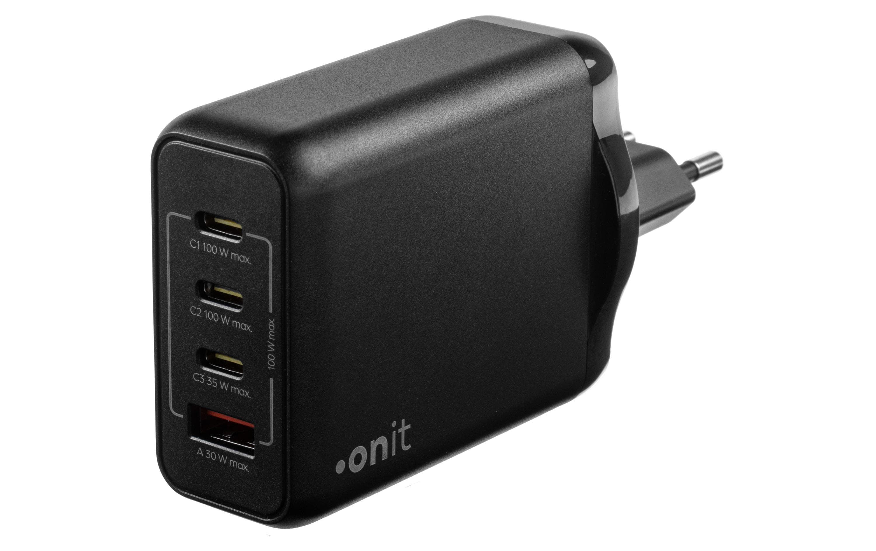 onit GaN-Wandladegerät USB CCCA 100W schwarz
