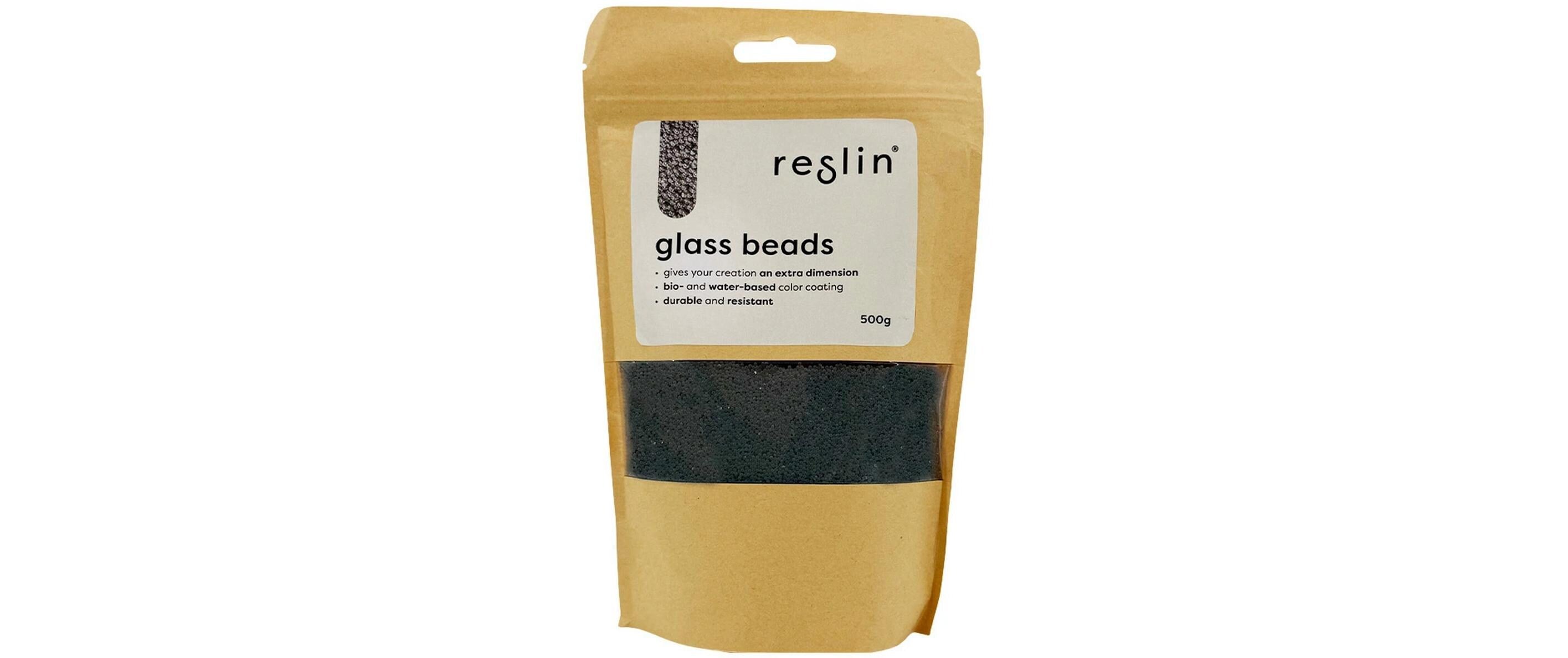 Reslin Glasperlen 500g Silbergrau