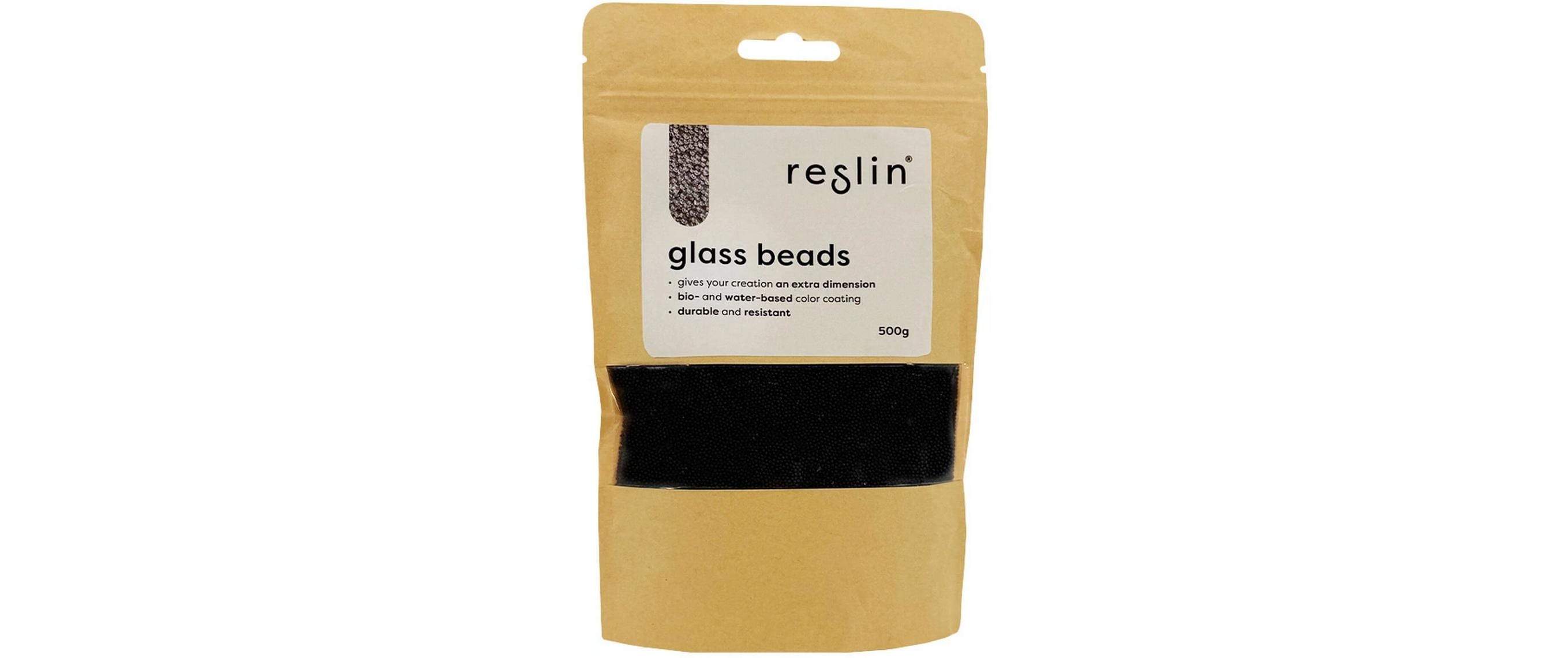 Reslin Glasperlen 500g Schwarz