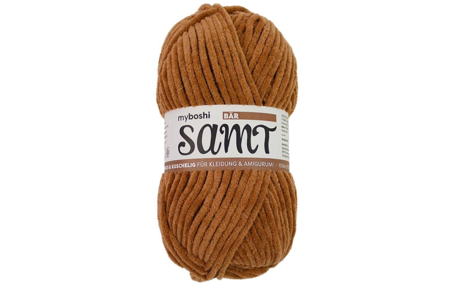 myboshi Wolle Chenille Samt Bär, 100 g, 100 m, 100 % PES
